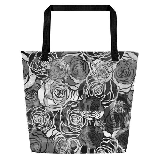 Black Rose Large Tote Bag