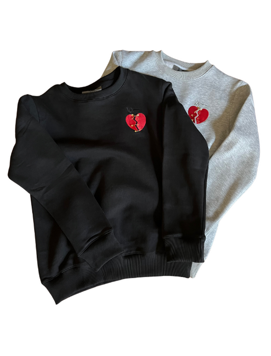 Protect Your Heart Sweater - Black, Grey